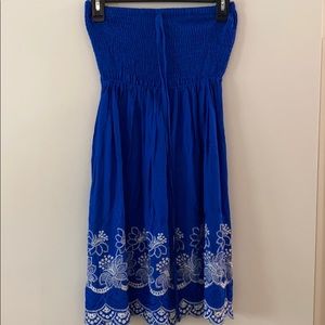 Blue Strapless Dress